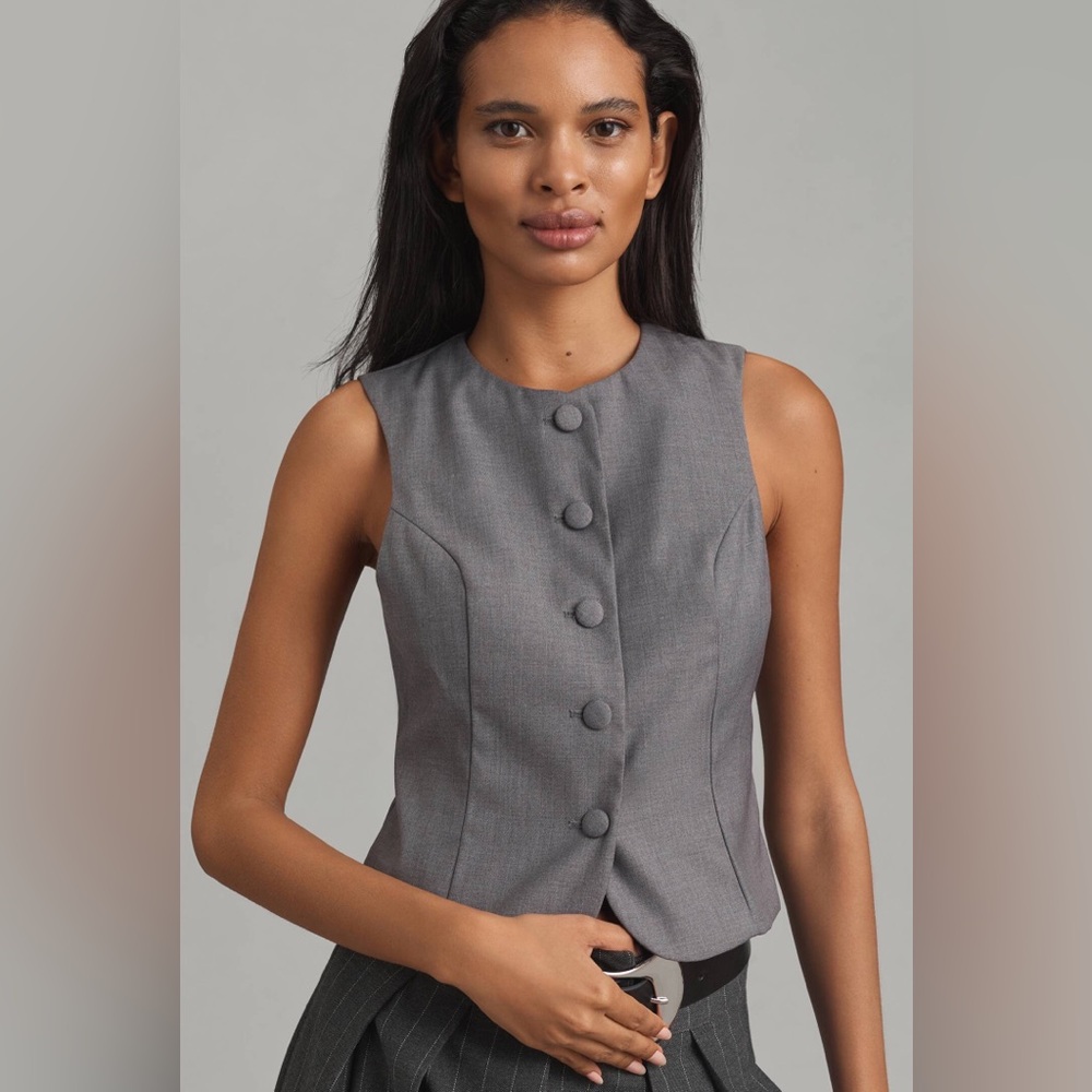 J. Crew Slim-fit Tuxedo Vest in City Crepe In Black Full Lining BV833 Size 4 - Picture 13 of 13